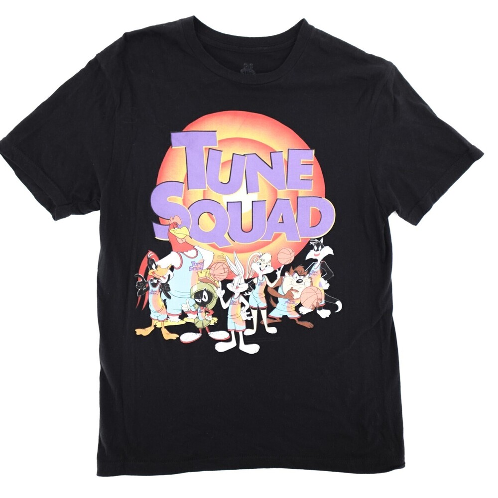 Space Jam Tune Squad Shirt Adult Medium Black Graphic Print T-shirt Retro 90s